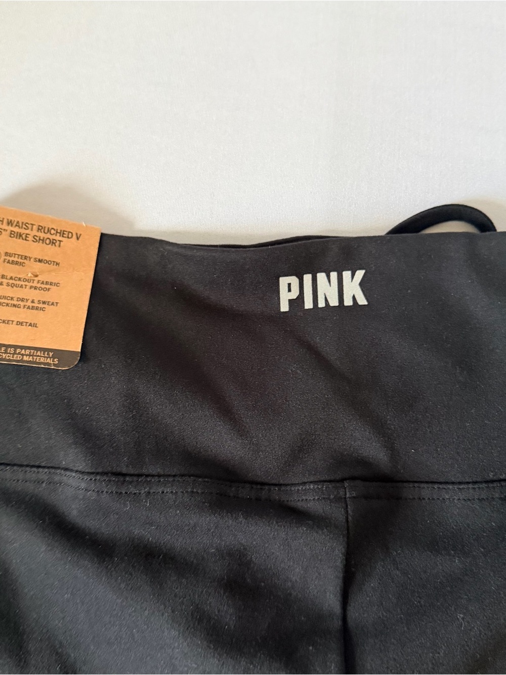 PINK Victoria's Secret Black Drawstring High-Rise Athletic Shorts - Picture 5 of 5